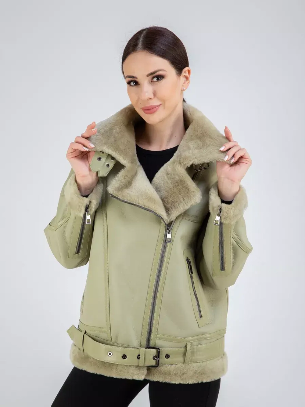 Дубленка авиатор натуральная зимняя