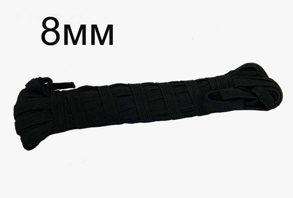 Резинка - продёжка 8мм х 10м черная