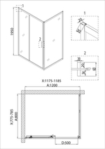 Душевое ограждение Niagara Nova NG-6612-08 (120х80х195) прямоугольник,хром,дверь раздвижная,стекло прозрачное,1 место