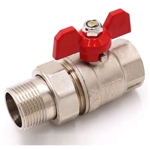 Кран VIEIR шаровый с американкой 1" НВ, кр. бабочка VR204-03