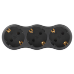 Разветвитель электрический SPx-3e-B на 3 розетки с заземл. 16А черн. Эра Б0059723