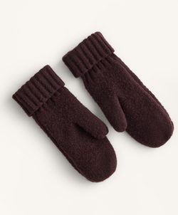 Oysho Варежки с аранским узором, темно-виный