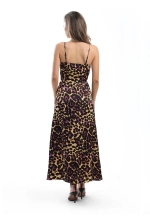 Платье на бретелях animal print