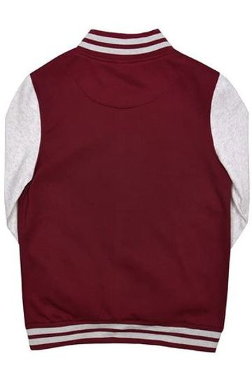 Куртка бомбер бордовый со светло-серыми рукавами