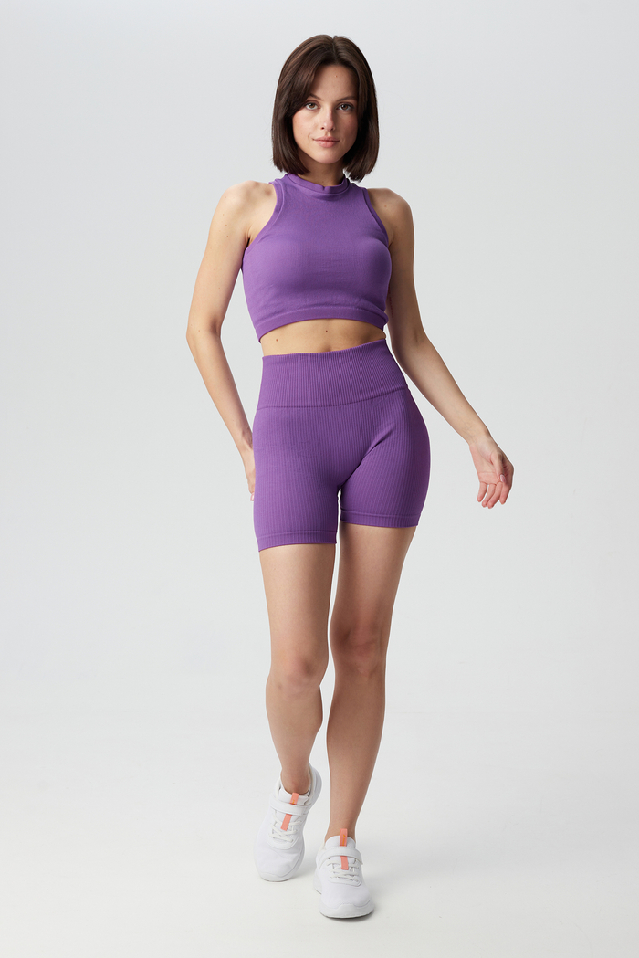 Бесшовные шорты в рубчик из итальянской пряжи