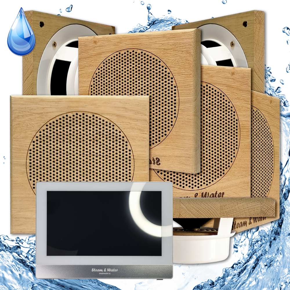 Комплект домашней акустической системы с караоке-усилителем Steam & Water SOUND SAUNA S7