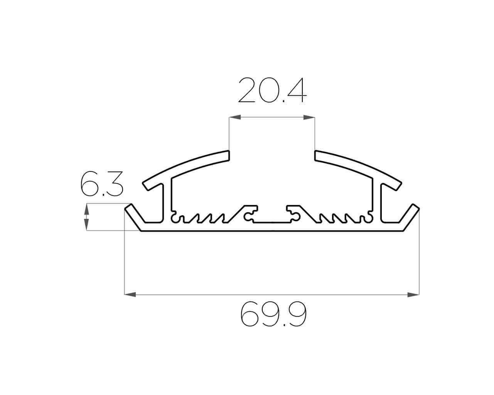 Профиль накладной алюминиевый LC-LP-1970-2 M-120 Anod