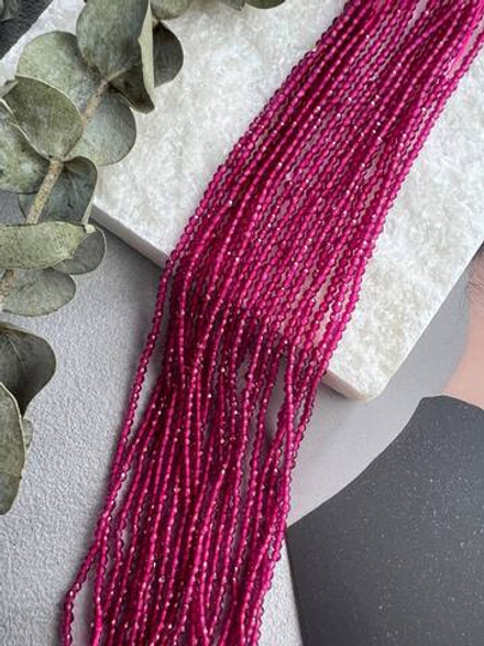 Шпинель 2 мм, нить 37 см, розовый