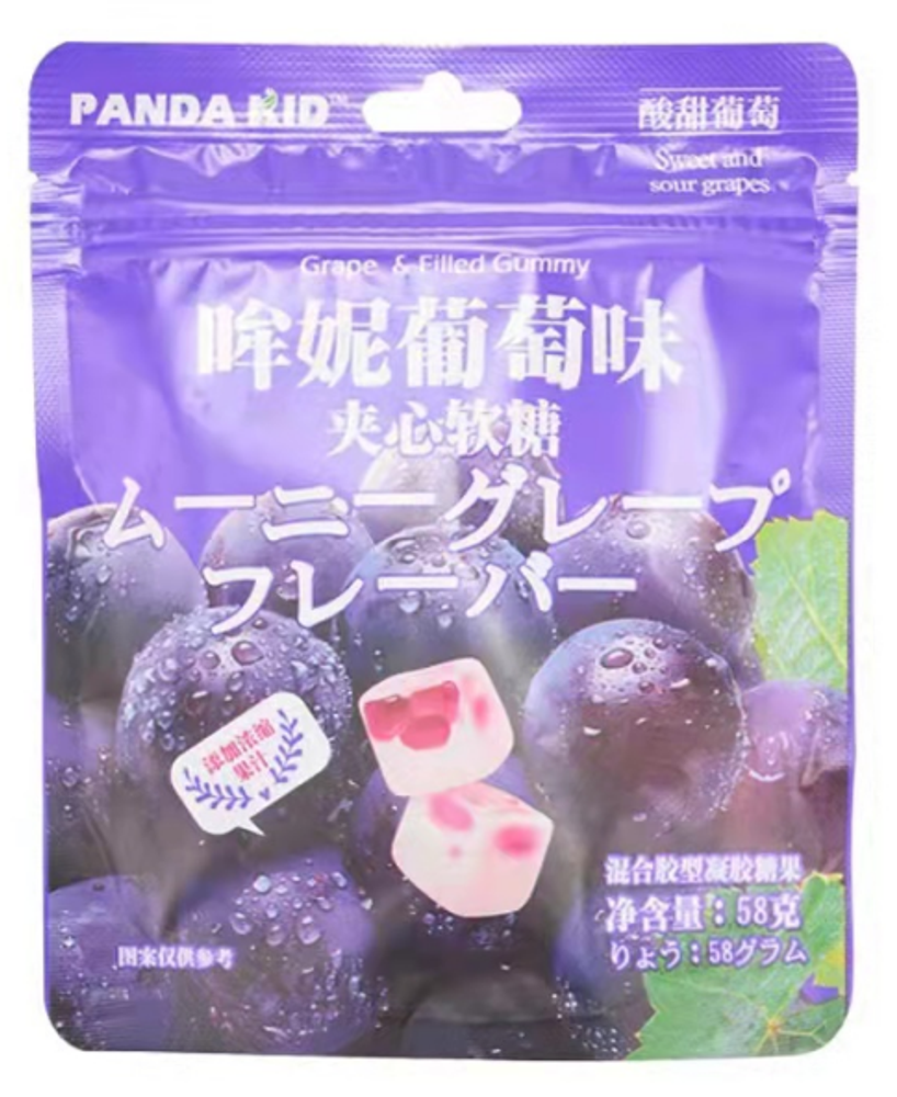 Жевательные конфеты со вкусом винограда Hengli Mouni 58г
