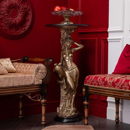 Подставка декоративная Девушка с кувшином №450 Бронза