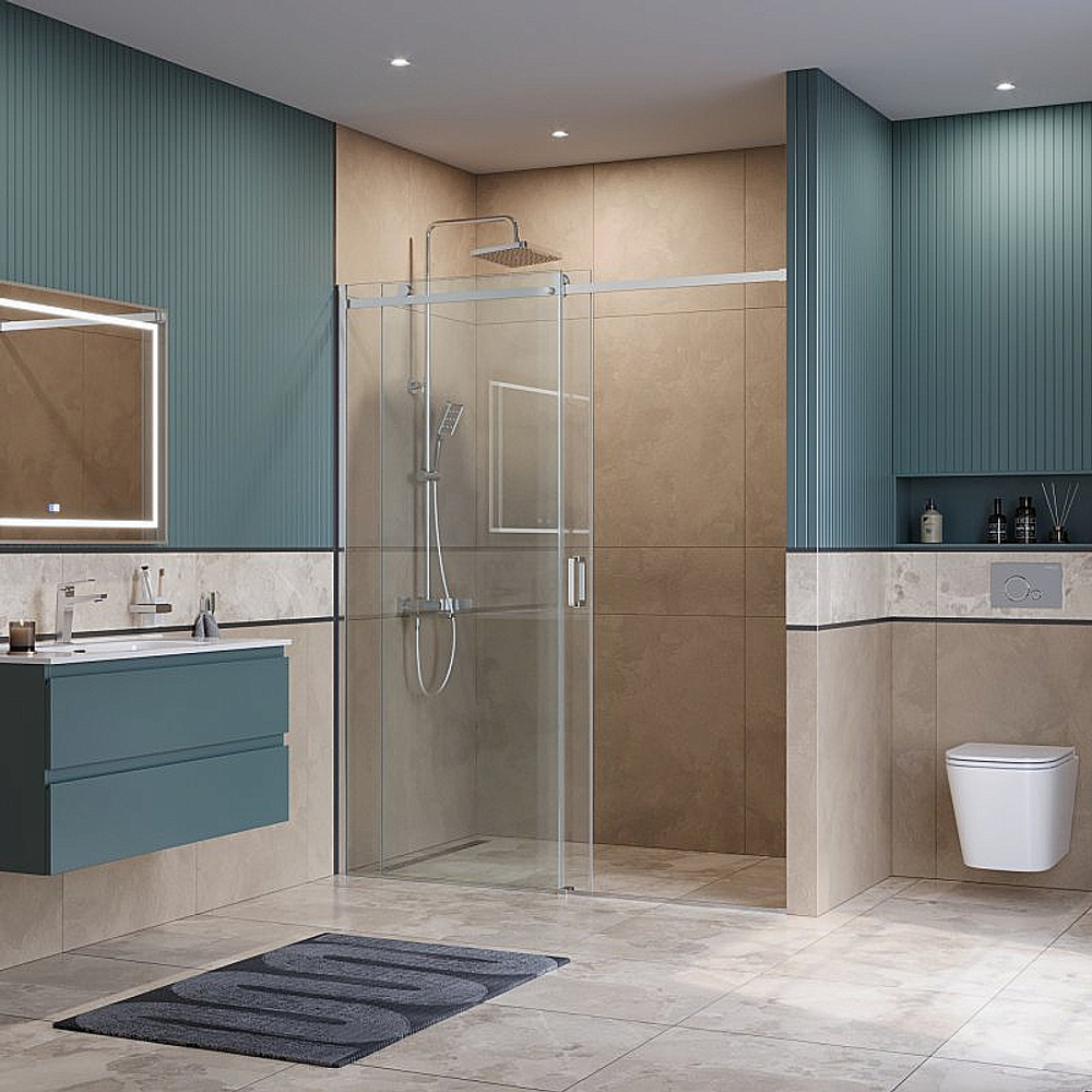 Душевая дверь BelBagno SOFT_CLOSE-2-BF-1-150-C-Cr 150 стекло прозрачное/профиль хром