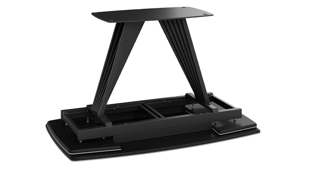 Стол кухонный обеденный раздвижной Черный муар/Керамика матовая серый мрамор 130(190)х80х76 см