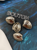 Пуговицы в форме ракушки серебристые