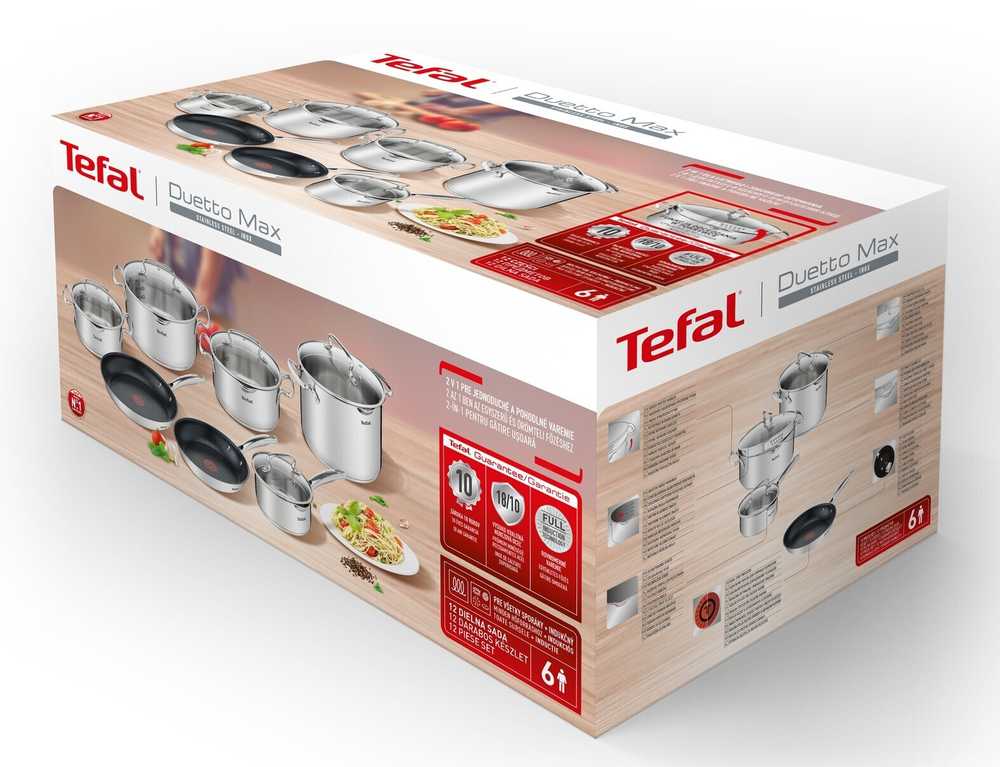 Набор посуды Tefal Duetto+ 12 предметов G718SC55