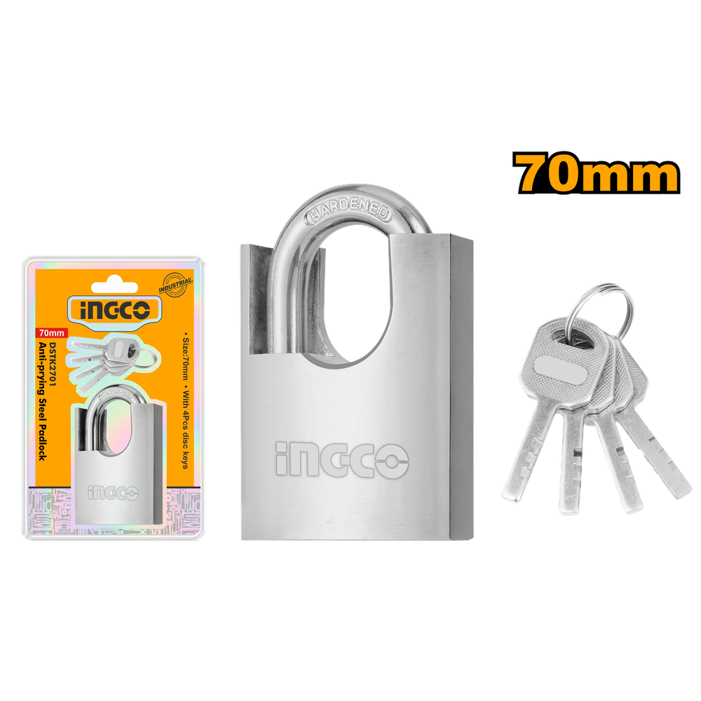 Навесной стальной замок INGCO DSTK2701 INDUSTRIAL 70 мм