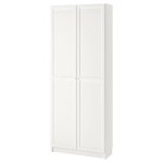 Книжный шкаф с дверцей - BILLY/OXBERG IKEA/ БИЛЛИ/ОКСБЕРГ ИКЕА, 30х80х202 см, белый