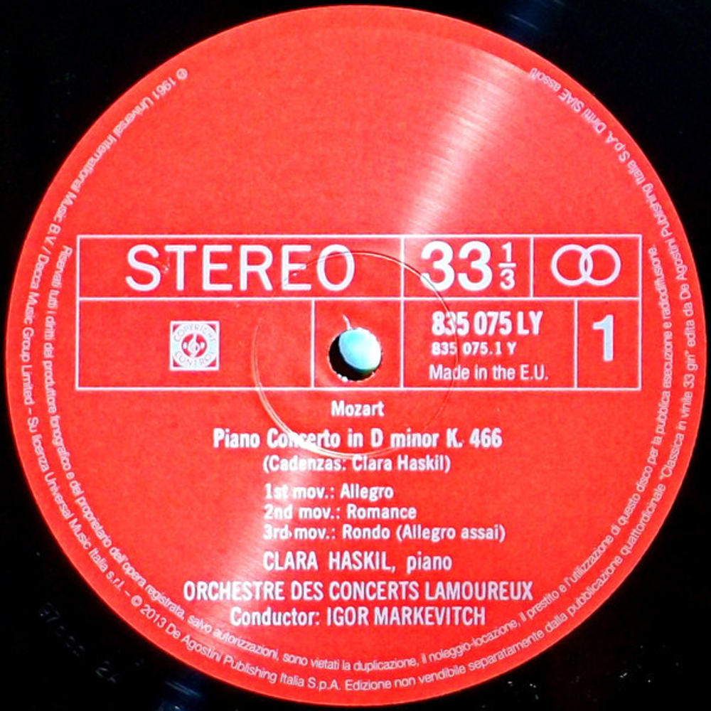 Clara Haskil, Orchestre Des Concerts Lamoureux, Igor Markevitch /Mozart: Klavierkonzert D-Moll KV 466, Klavierkonzert C-Moll KV 491  (LP)