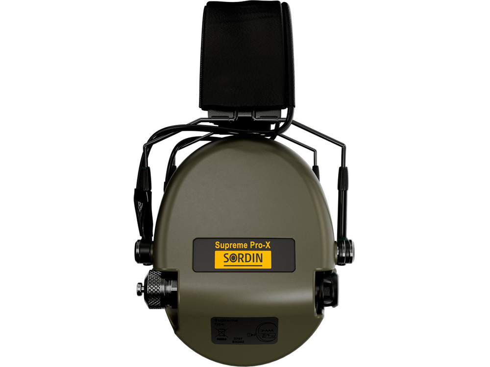 Наушники активные Sordin (MSA) Supreme Pro-X Slim, хаки, оголовье-кожа (SOR74302-X/L-S)
