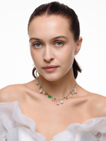 Колье "Stone heart colored" Silver