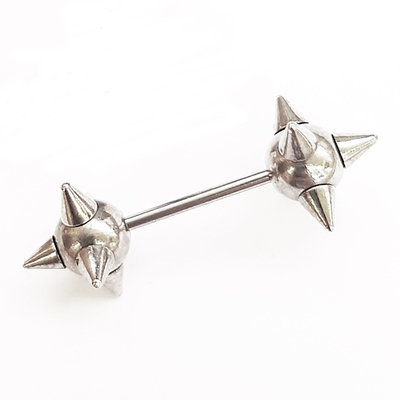 Штанга 12 мм для пирсинга сосков "Звезда" из медицинской стали. 1 шт.