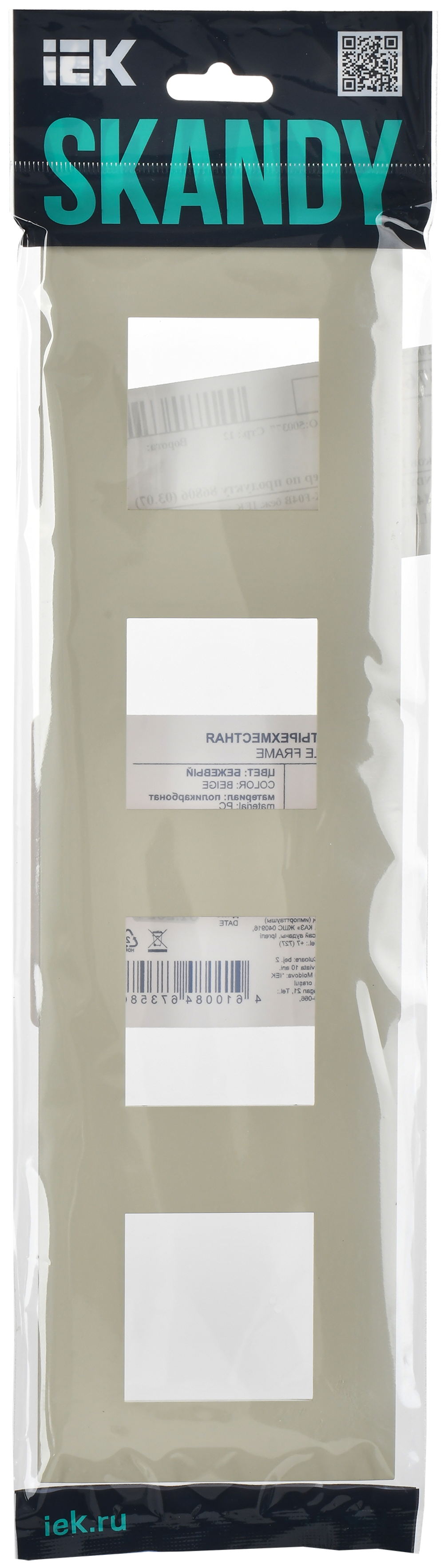 SKANDY Рамка 4-местная SK-F01B бежевый IEK