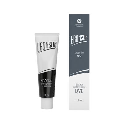 Краска для ресниц и бровей BRONSUN, цвет графит #2, 15мл
