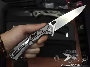 Нож складной НОКС Майор сталь M390, серый Титан 328-159506