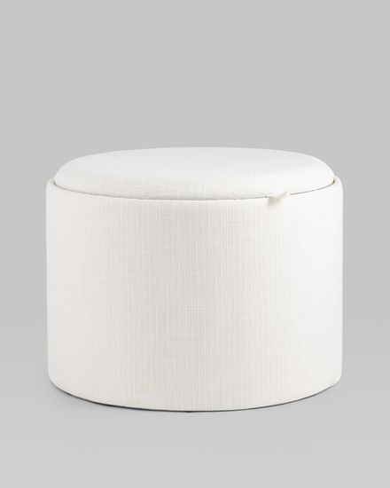 Пуф-столик с ящиком Хюгге L рогожка белый