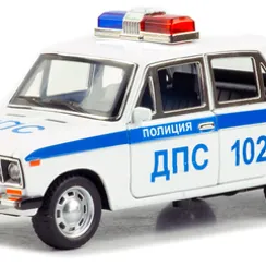 Машинка металлическая 1:24 «ВАЗ-2106 Жигули: Полиция ДПС» 2415B, 21 см., инерционная, звук, свет