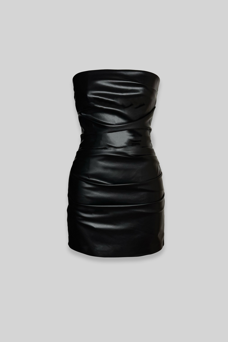 Мини-платье MISA из искусственной кожи