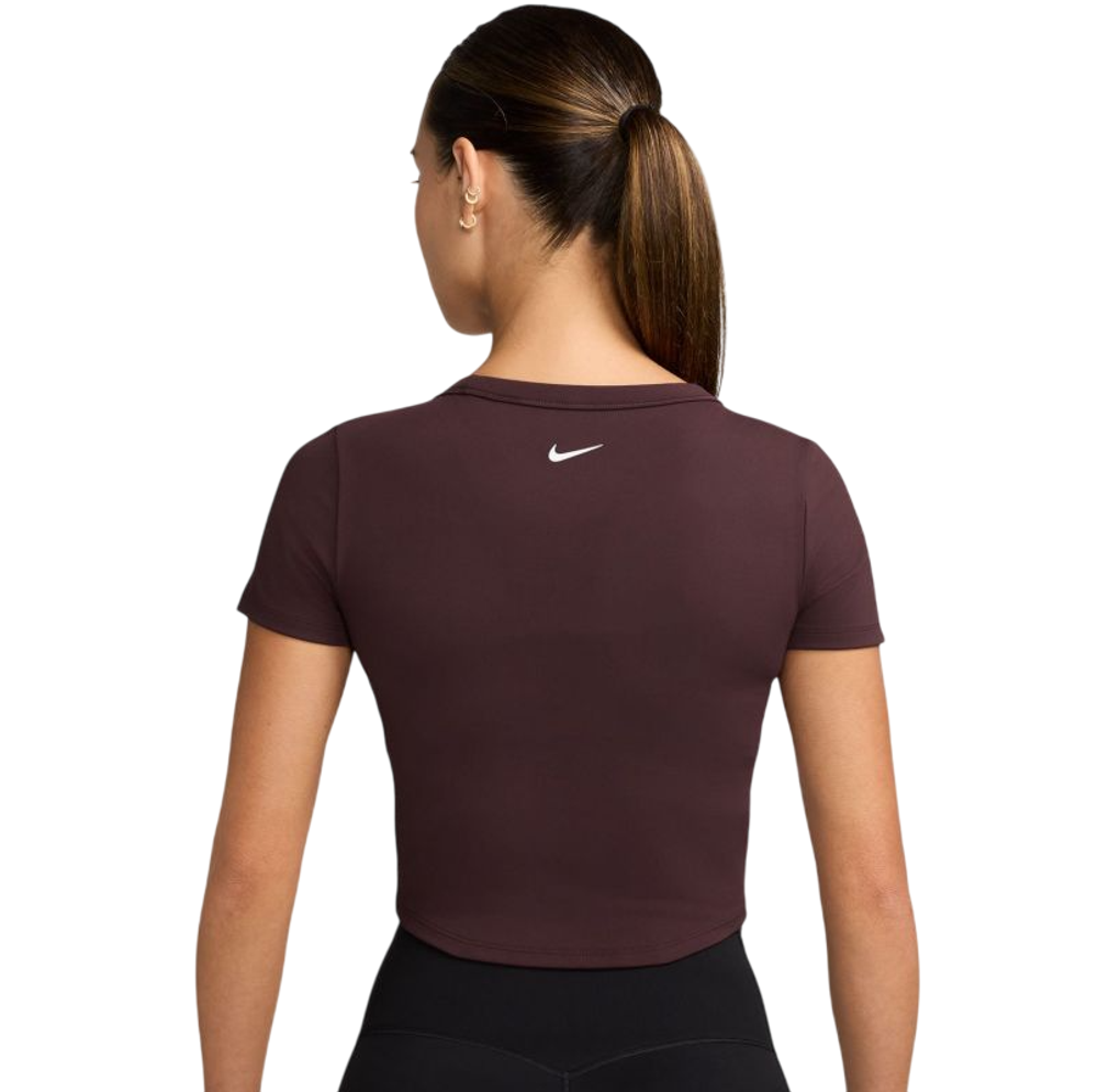 Женская теннисная футболка Nike One Fitted Dri-Fit Short Sleeve - burgundy crush