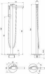 Смеситель для ванны Ravak Spring X070556 черный