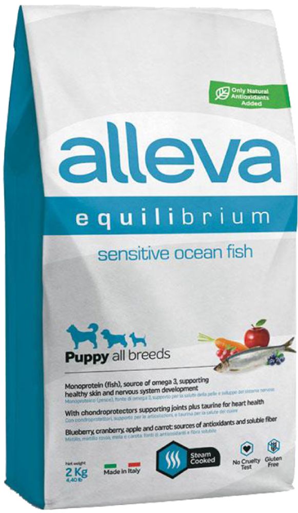 ALLEVA EQUILIBRIUM DOG д/с Puppy Sensitive Ocean Fish All Breeds / щенков с океанической рыбой 2кг 3056