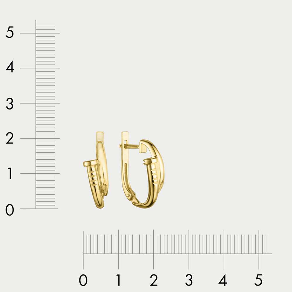 Серьги для женщин из желтого золота 585 пробы без вставки (арт. 92118)