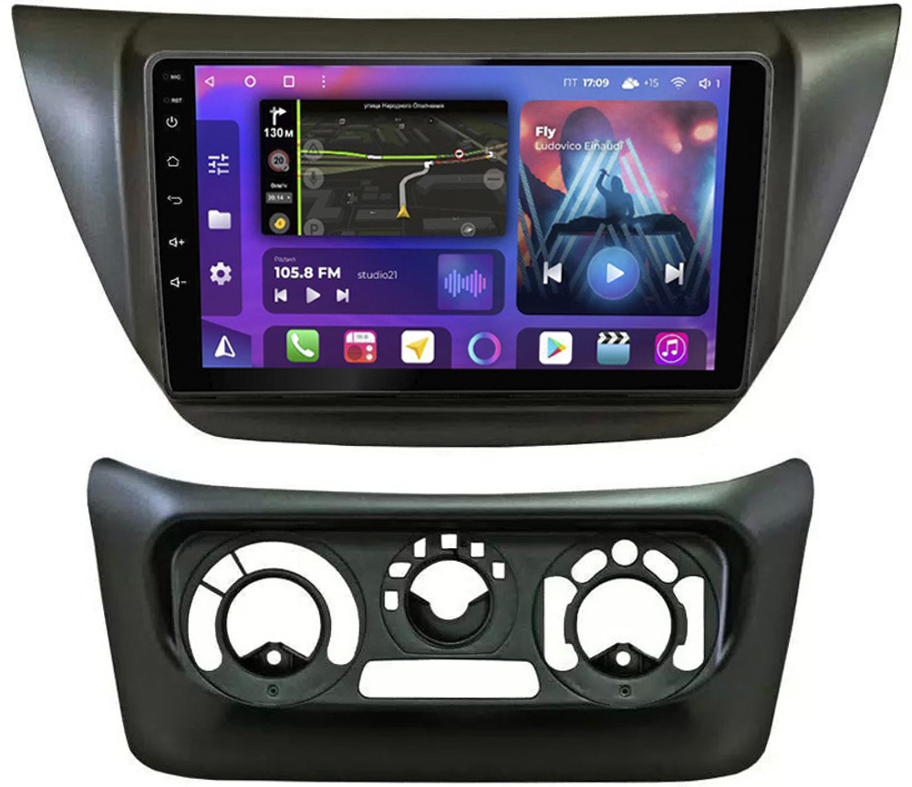 Магнитола для Mitsubishi Lancer 9 (CS), Cedia, Evolution 7-9 (CT) - FarCar 3060M монитор 9" QLED на Android 13, 8 ядер (TS18), CarPlay, 4G SIM-слот