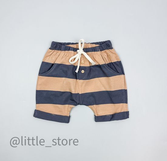 Шорты хлопковые "Мир животных" полоска на итальянском песке