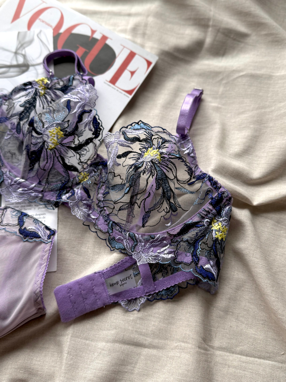 Кружево вышивка на сетке цвет мультиколор (темно-синий, желто-зеленый, орхидея, деним) неэластичная ширина 27 см