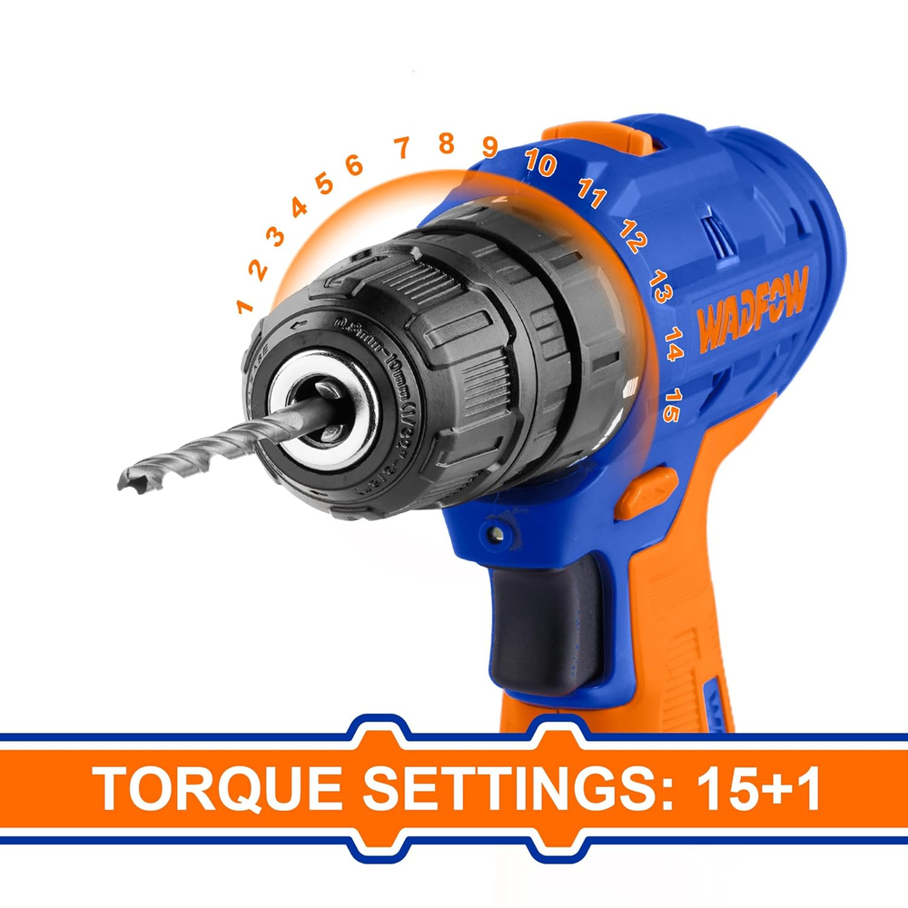Шуруповерт аккумуляторный WADFOW WCDP512 20 В 35 Нм