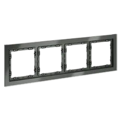 Рамка стеклянная VOLTUM S70 на 4 поста, (титан, стекло) vls110406