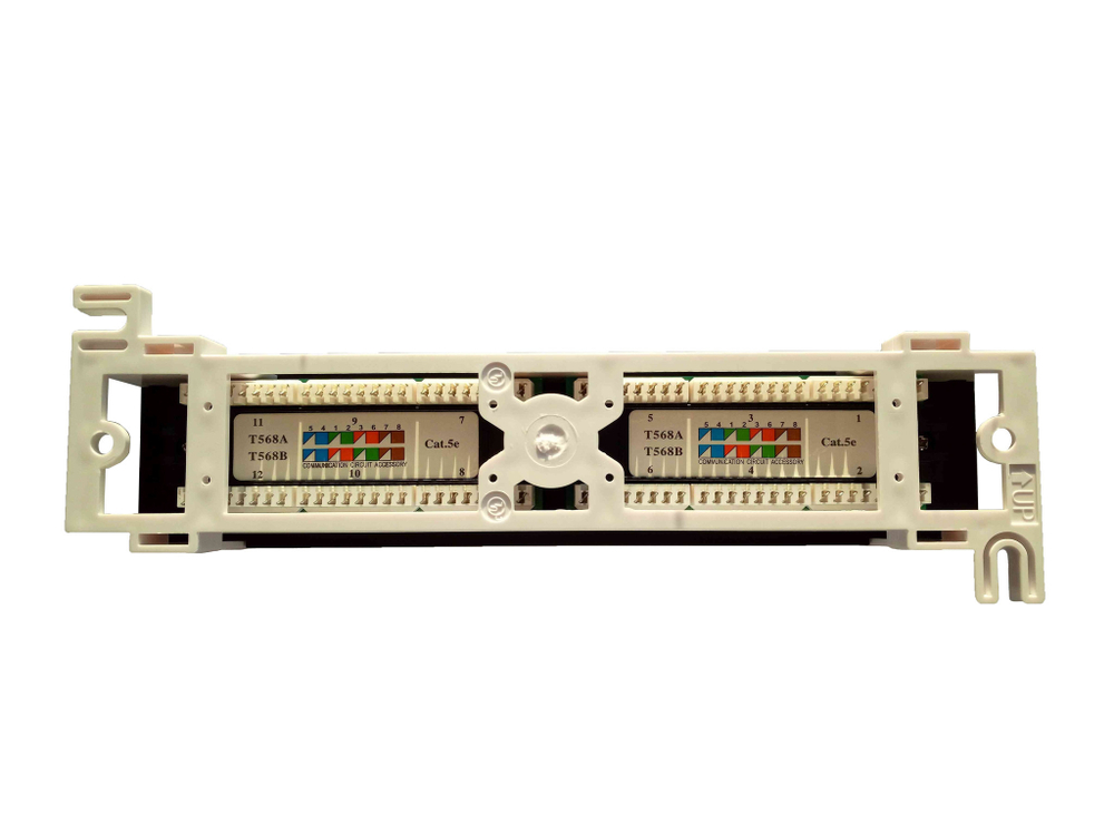 Патч-панель Ripo настенная, 12 портов, Cat.5e (Класс D), 100МГц, RJ45/8P8C, 110, T568A/B,