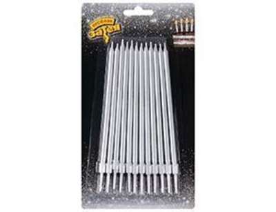 Свечи для торта Белые перл подст 13см 12шт