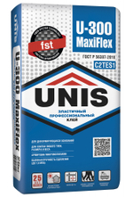 Клей UNIS U-300 MAXIFLEX С2ТЕS1 эластичный для керамогранита макси формата 5 кг