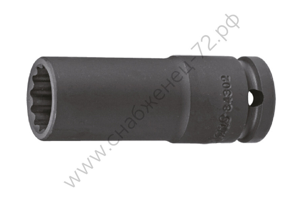 Ударная длинная головка 1/2" 15мм. 12 граней 84302M15
