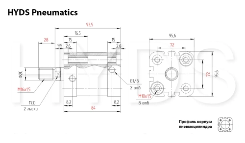 ADN-80-30-A-P-A Пневмоцилиндр