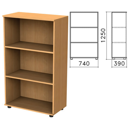 Шкаф (стеллаж) "Монолит", 740х390х1250, 2 полки, цвет бук бавария, ШМ51.1