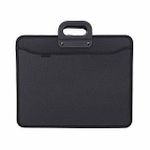 Портфель inФОРМАТ А3 черный пластик 900 мкм 2 ручки 4 отд. на молнии