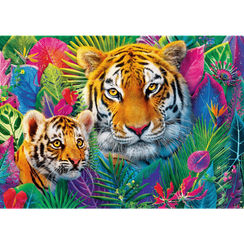 Pazl \ Puzzle \ Пазлы  Puzzles - "500 Premium Plus" - Tea Time: Tigers in the Jungle
