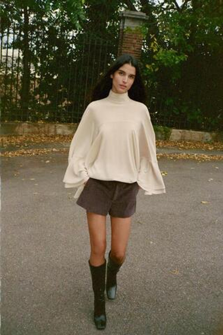 ZARА БАРХАТНЫЕ ШОРТЫ, СЕРО-КОРИЧНЕВЫЙ