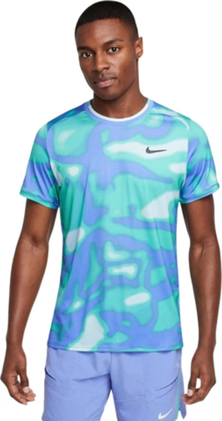 ОДЕЖДА ДЛЯ ТЕННИСА Мужская, Футболка NIKE COURT DRI FIT ADVANTAGE TOP PRINT .