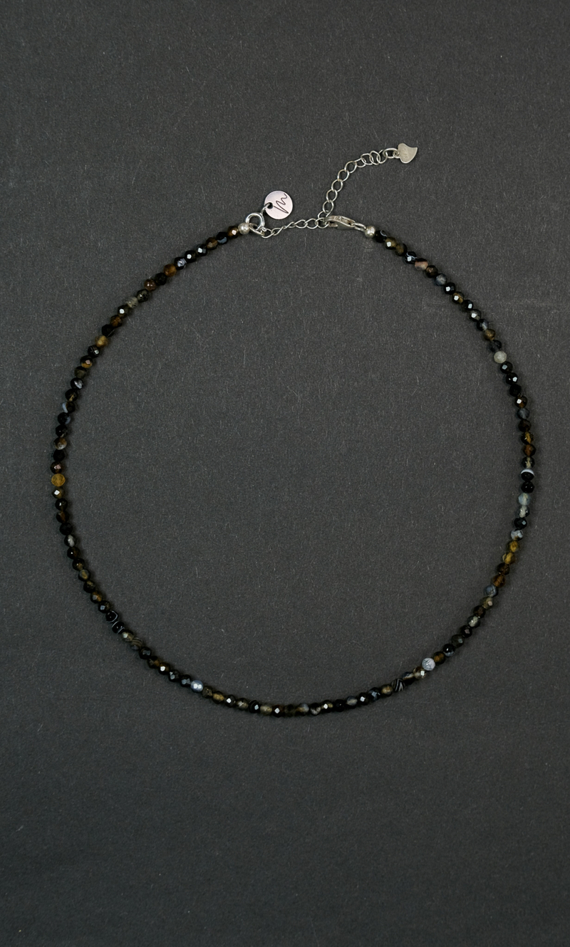 Чокер "Memo about Health" из агата огранка 3 мм с удлинителем 33-38 см